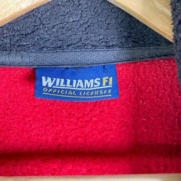 Vintage Williams F1 Racing Fleece Jacket Pile Full Zip Red Black Large - Picture 7 of 11